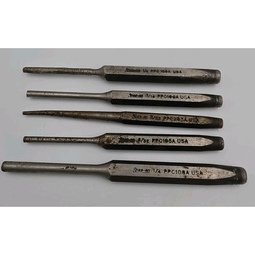Snap-on 5pc Punch Set Center Pin Tapered PPC USA